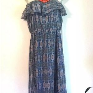 Tulle Boutique Strapless Boho Maxi Dress S